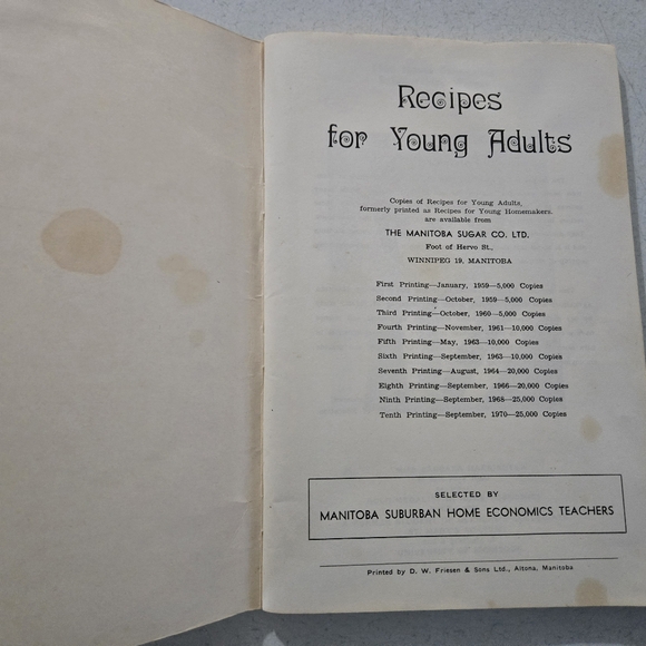 Recipes for Young Adults Cookbook Vintage Manitoba Home Economics Cookbook 1970 - Picture 7 of 9